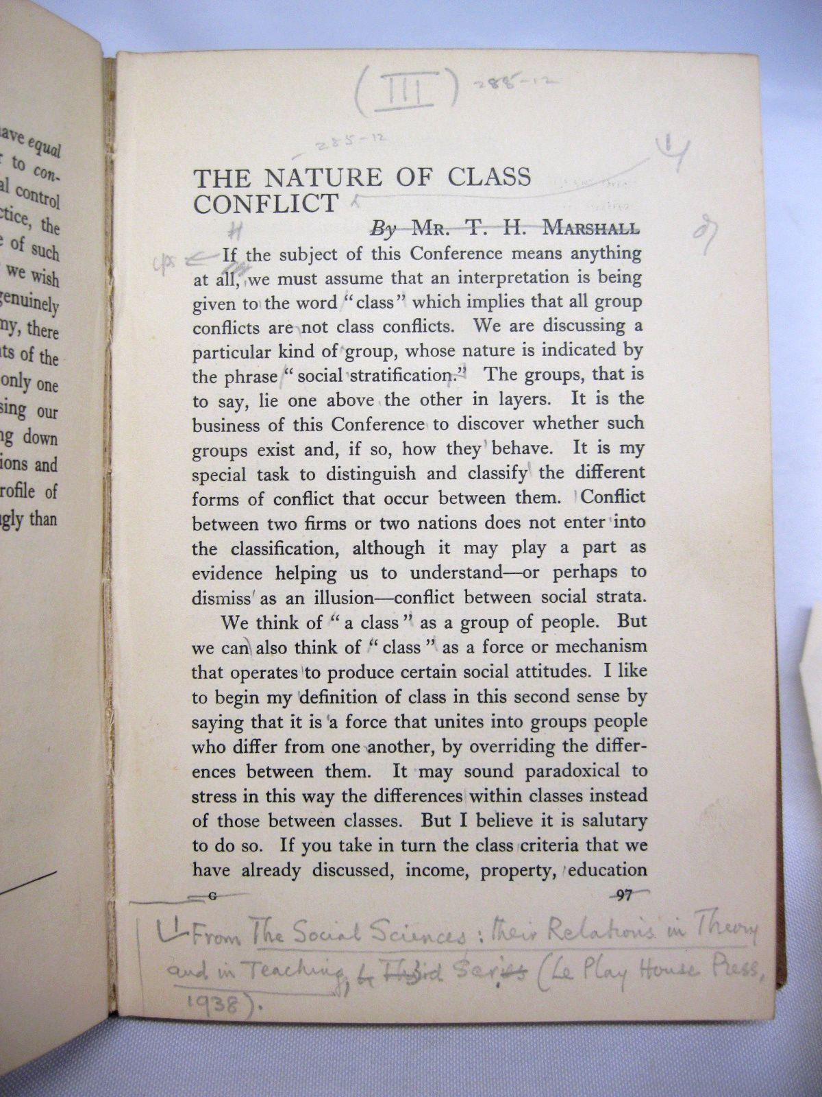 Class Conflict & Social Stratification by T.H. Marshall