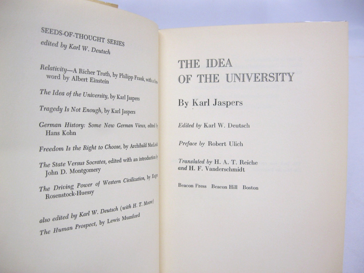 The Idea of a University by Karl Jaspers