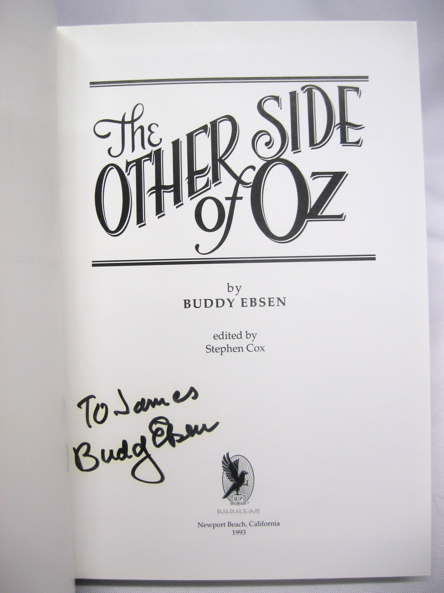 The Other Side of Oz, an Autobiography by Buddy Ebsen