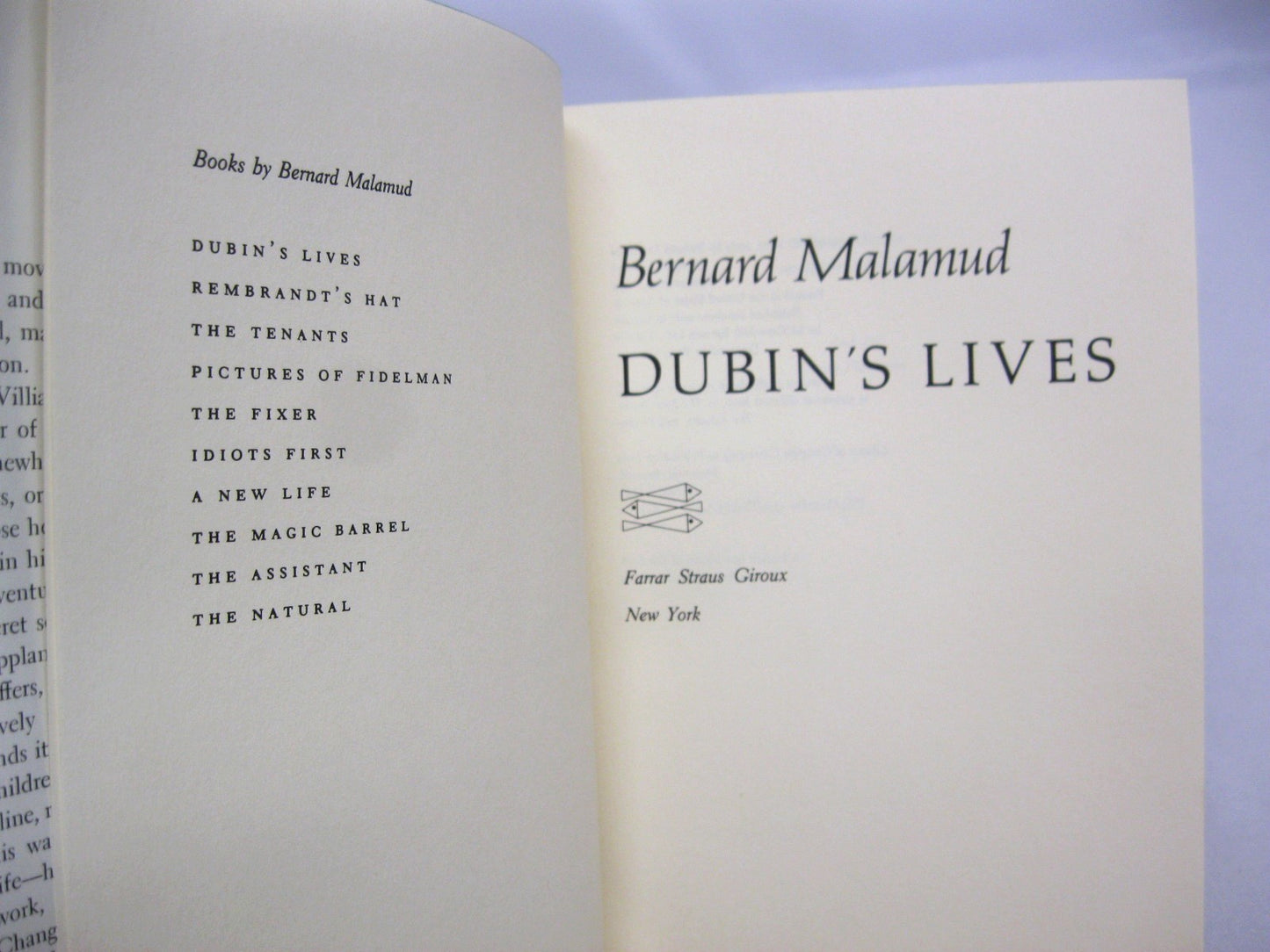 Dubin's Lives by Bernard Malamud