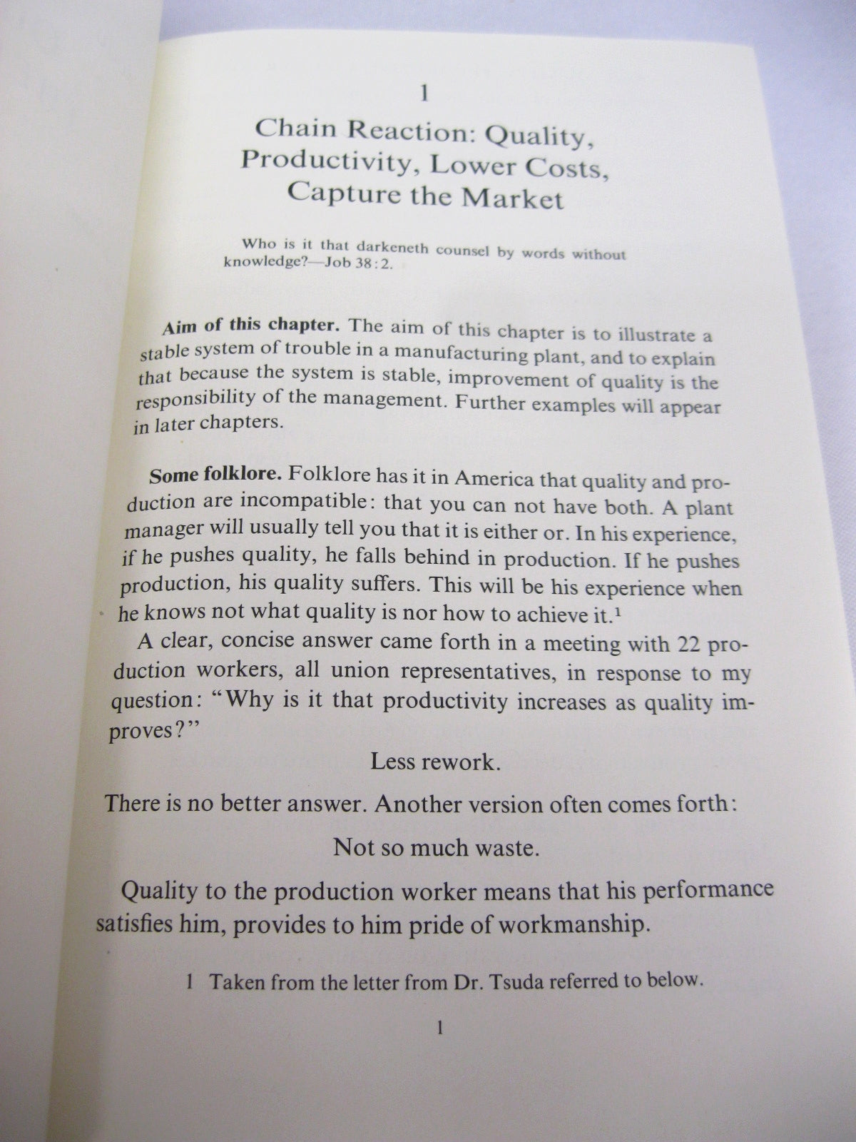 Out of the Crisis by W. Edwards Deming