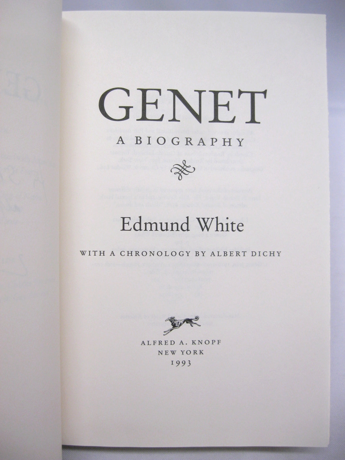 Genet, a Biography by Edmund White