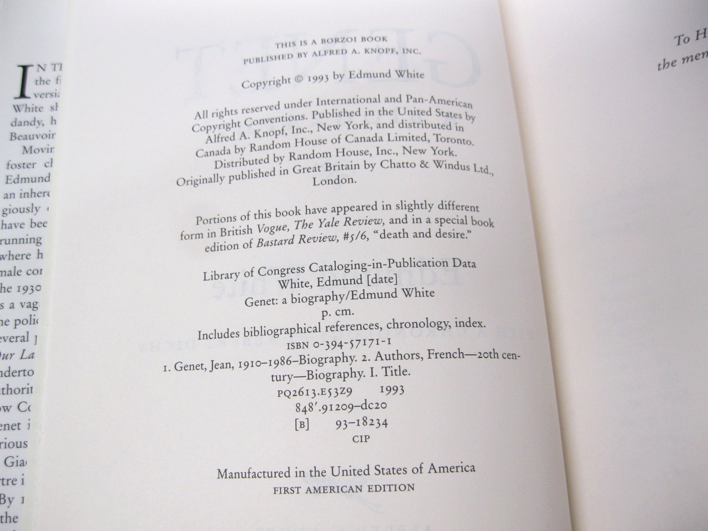 Genet, a Biography by Edmund White