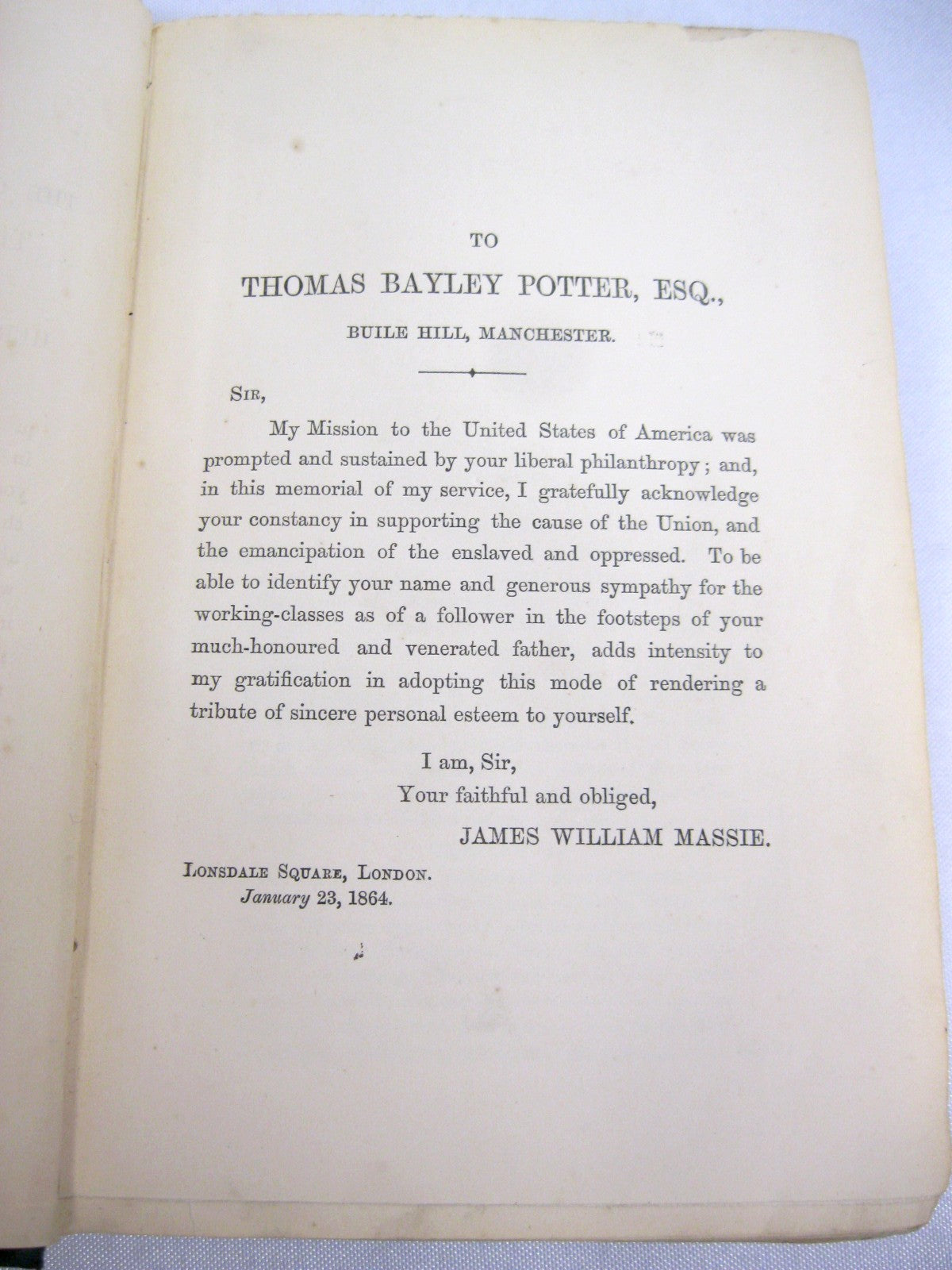 Anti-Slavery Mission to America Origin of Present Conflict by James W Massie