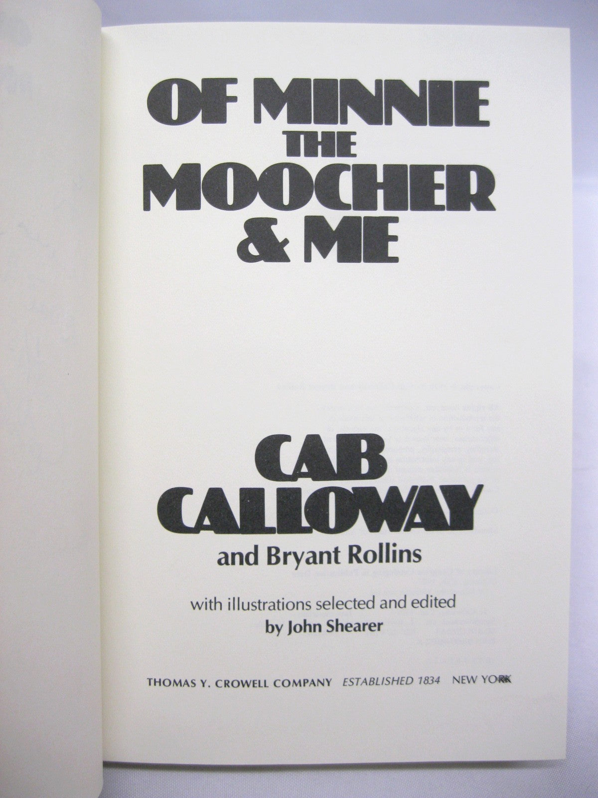 Of Minnie The Moocher & Me SIGNED by Cab Calloway and Bryant Rollins