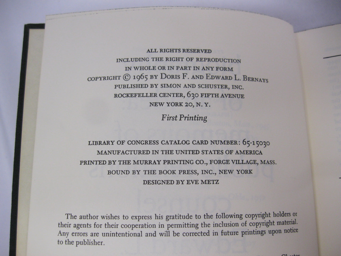 Biography of an Idea Public Relations by Edward Bernays