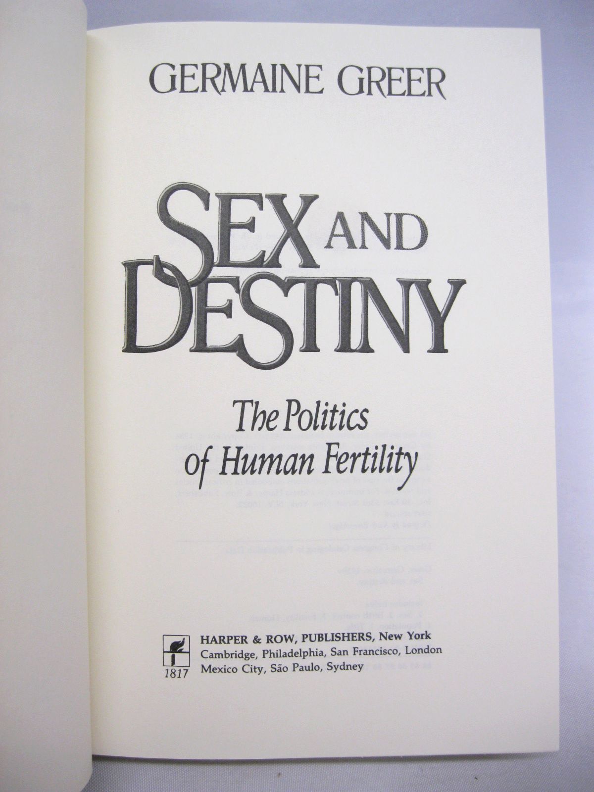 Sex & Destiny by Germaine Greer