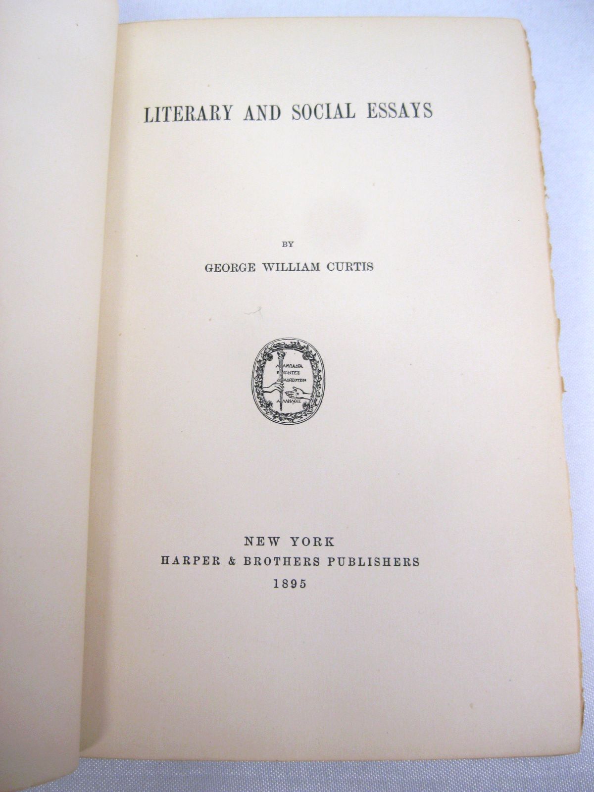 Literary & Social Essays by George William Curtis
