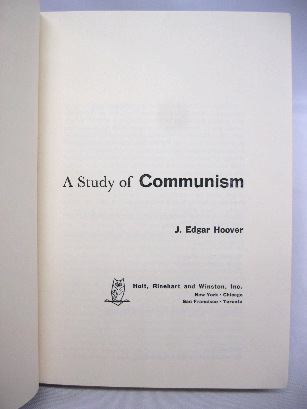 A Study of Communism by J. Edgar Hoover