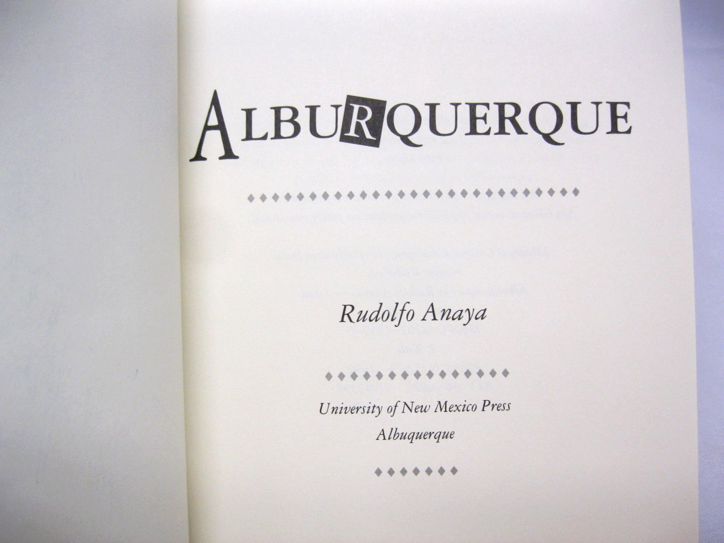 Alburquerque by Rudolfo Anaya