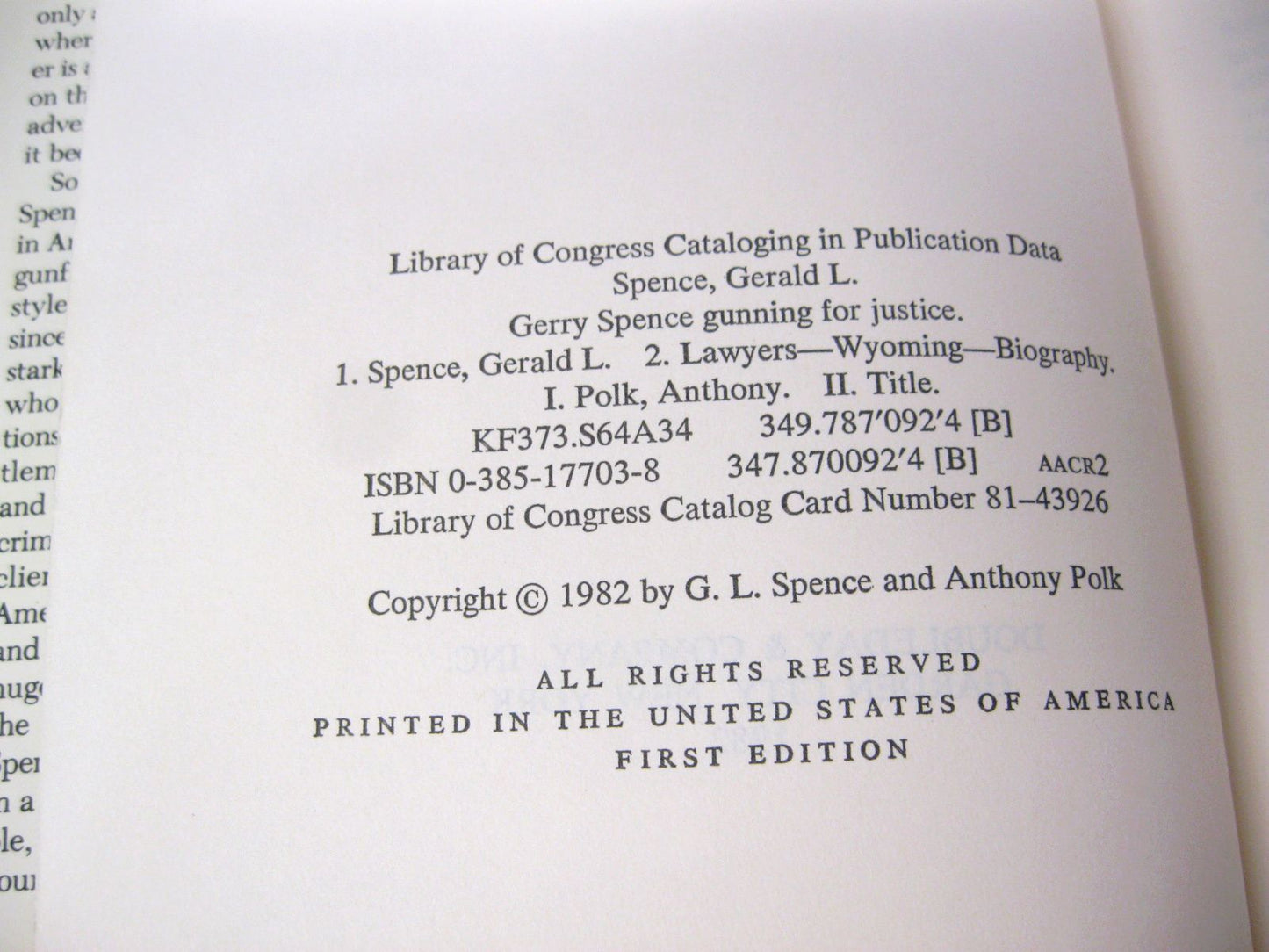 Gunning for Justice: My Life and Trials by Gerry Spence and Anthony Polk