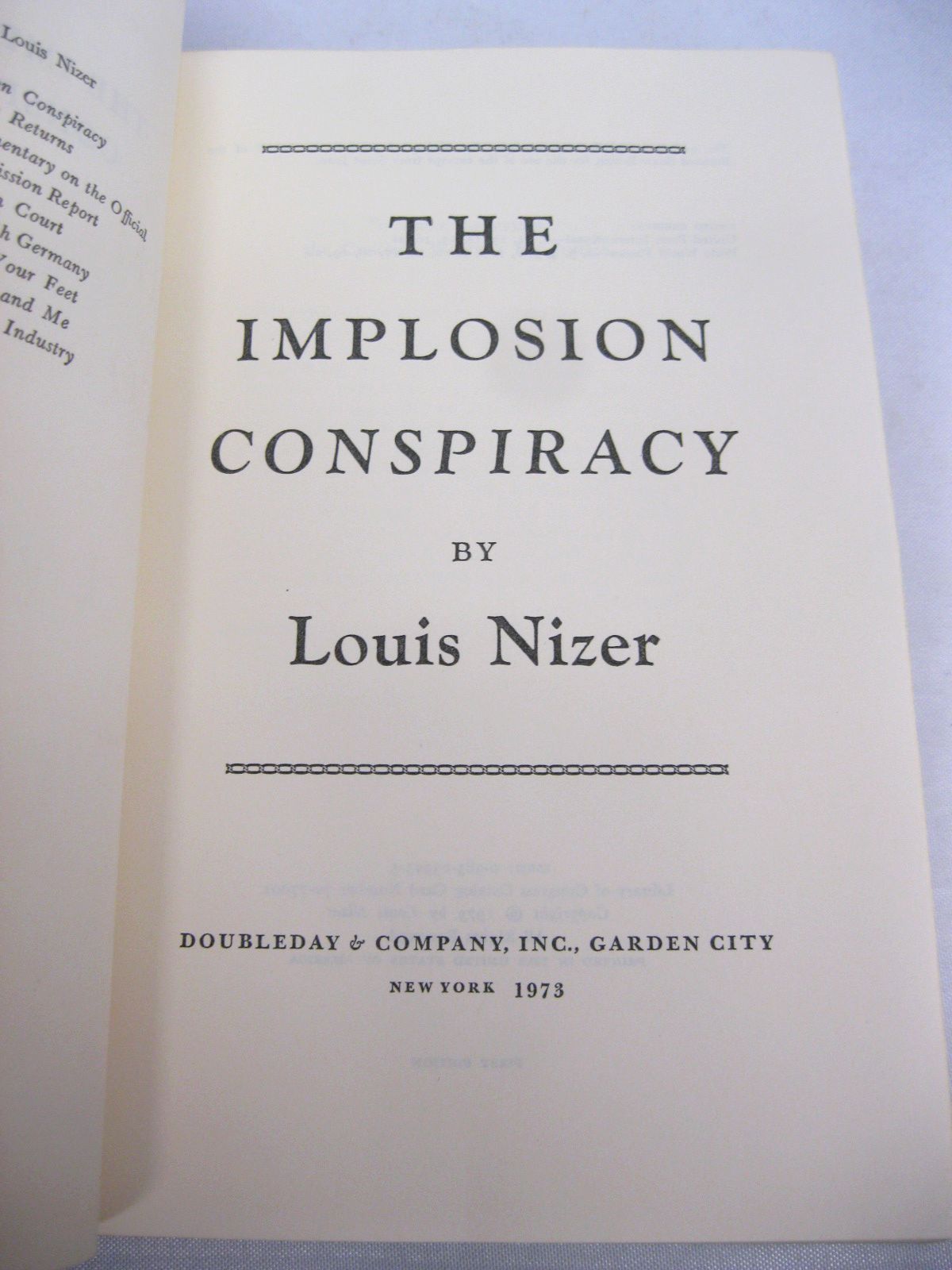 The Implosion Conspiracy by Louis Nizer