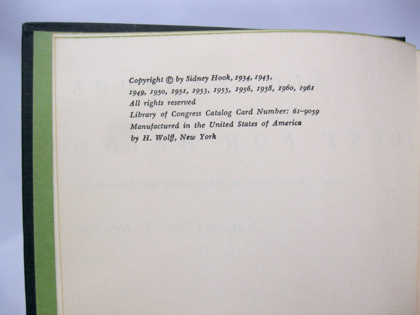 The Quest for Being by Sidney Hook