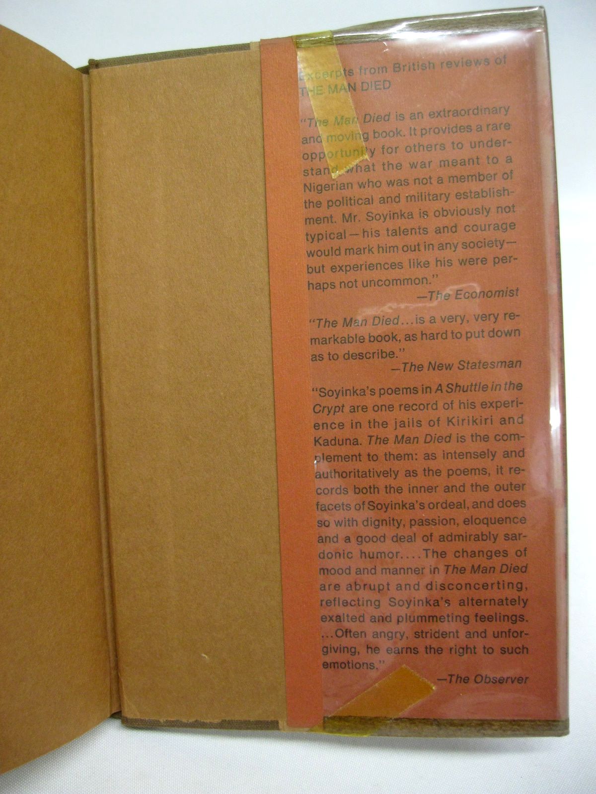 The Man Died: Prison Notes by Wole Soyinka