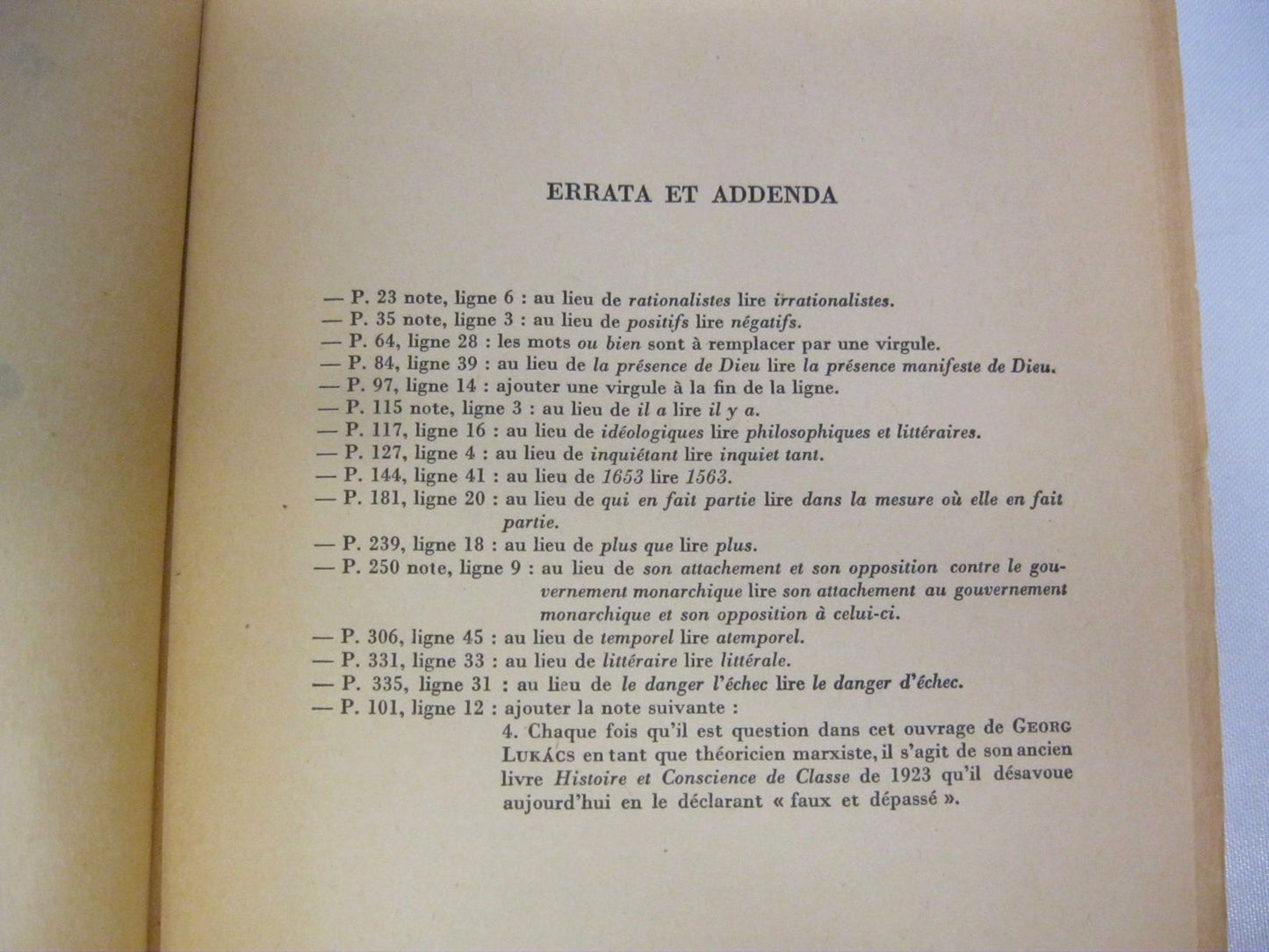 Le dieu caché. Etude sur la vision tragique dans le Pensees de Pascal et dans le théâtre de Racine par Lucien Goldmann