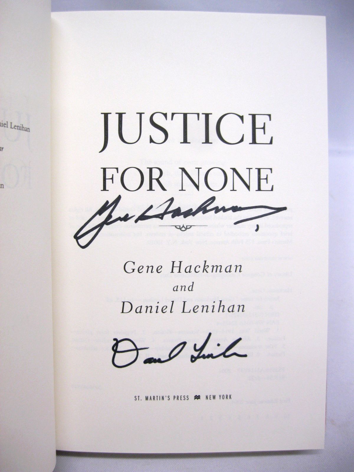 Justice For None by Gene Hackman & Daniel Lenihan