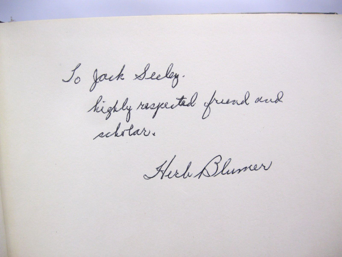 Human Nature and Collective Behavior: Papers in Honor of Herbert Blumer edited by Tamotsu Shibutani