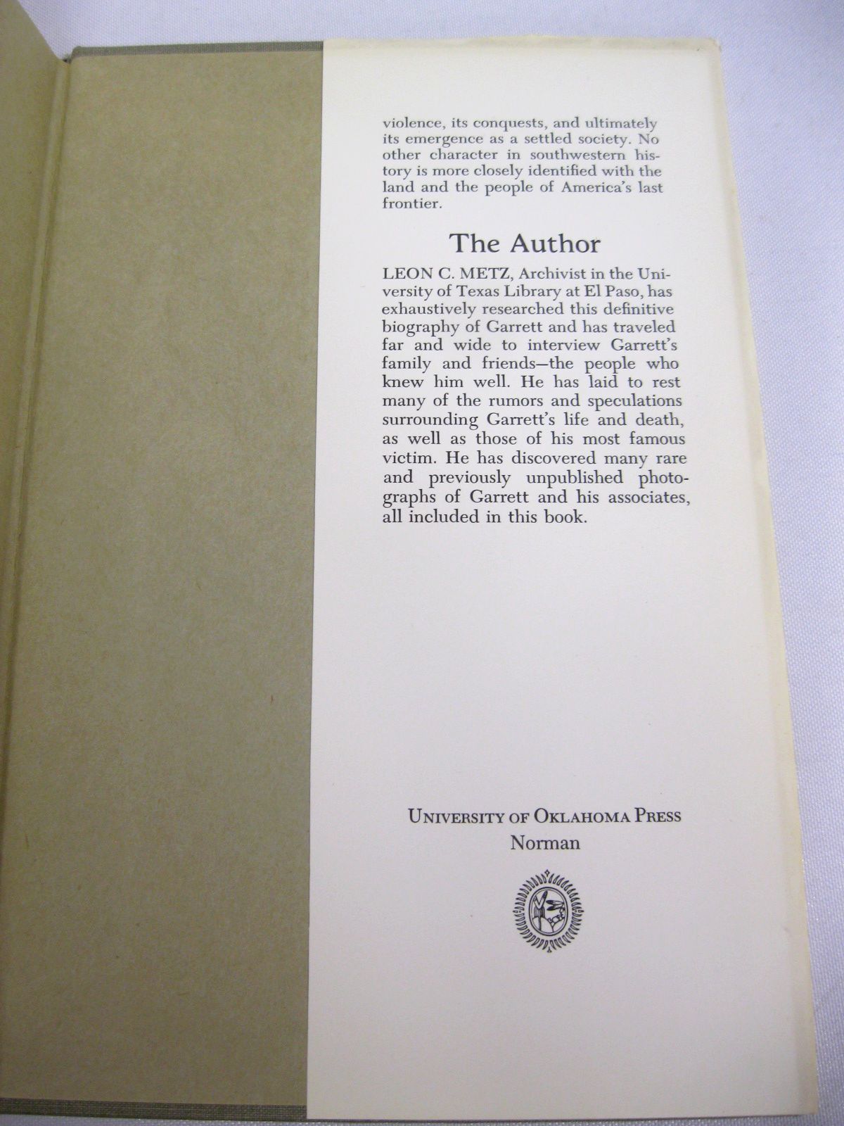 Pat Garrett, Story of Western Lawman by Leon C Metz