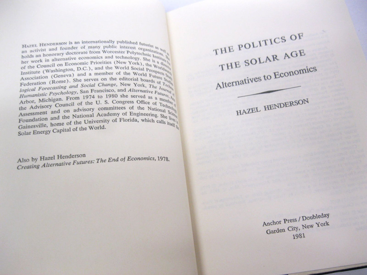 Politics of the Solar Age by Hazel Henderson