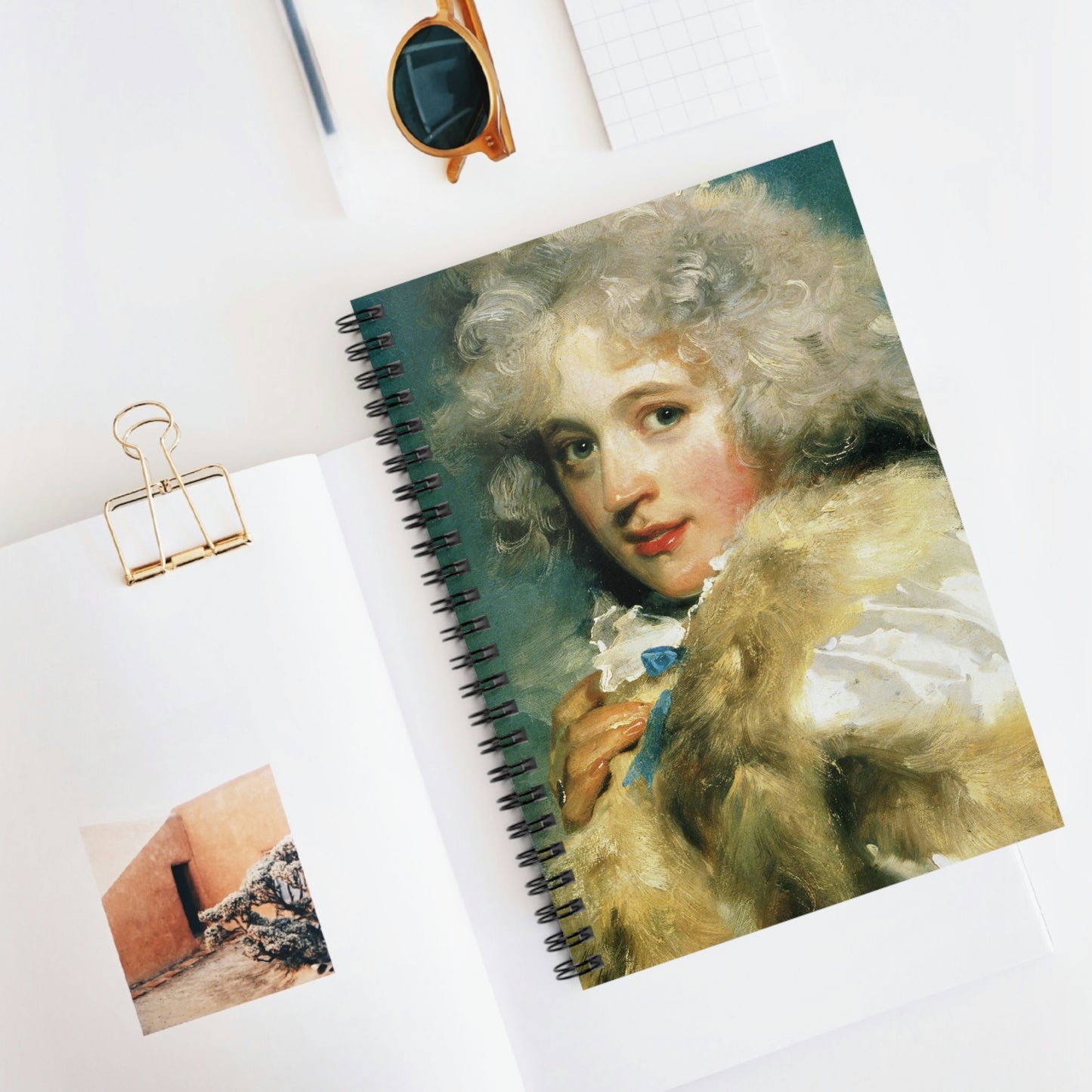 Spiral Notebook Detail of Elizabeth Farren by Sir Thomas Lawrence 1790 - Ruled Line