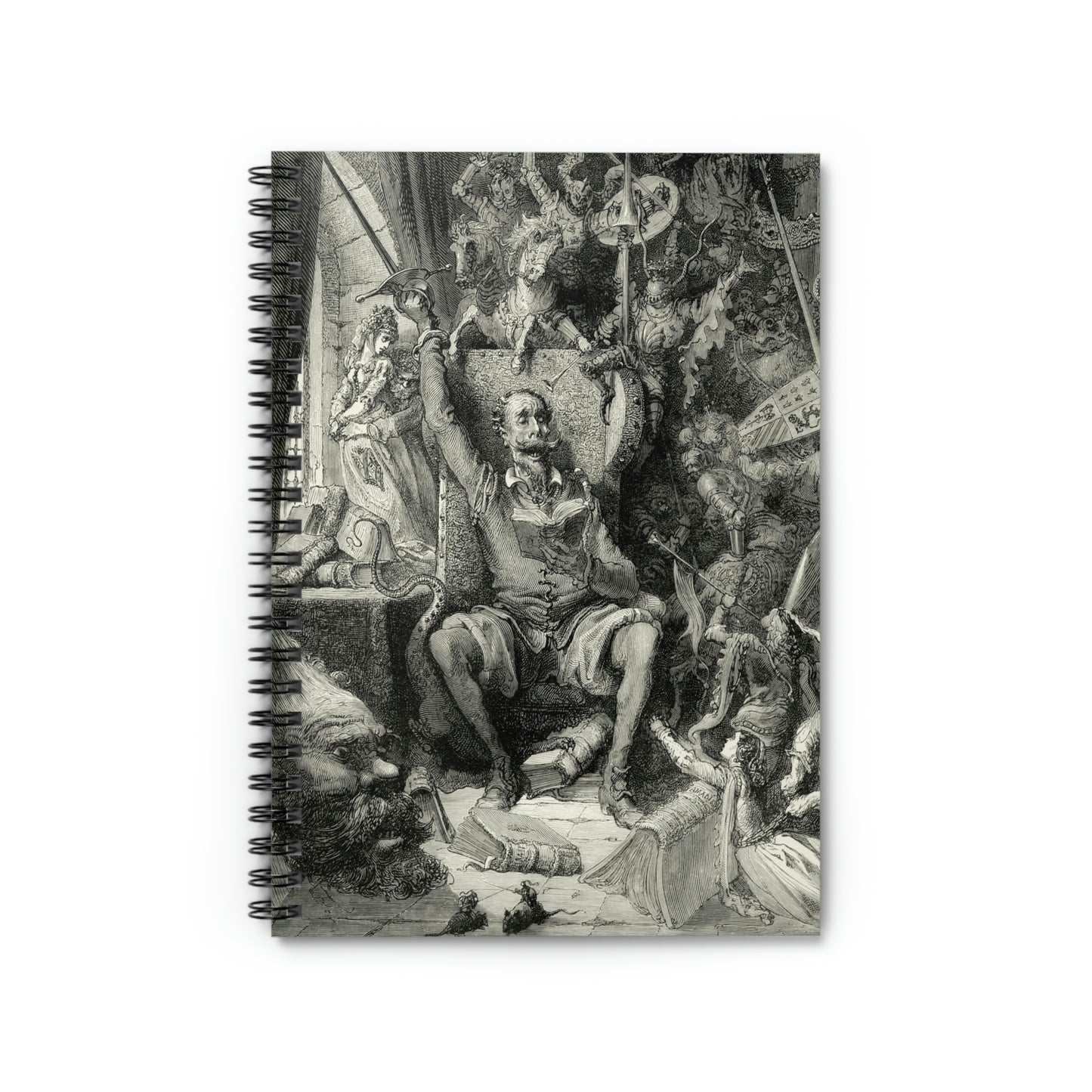 Spiral Notebook Don Quixote's Imagination by Gustave Dore Illustration - Ruled Line