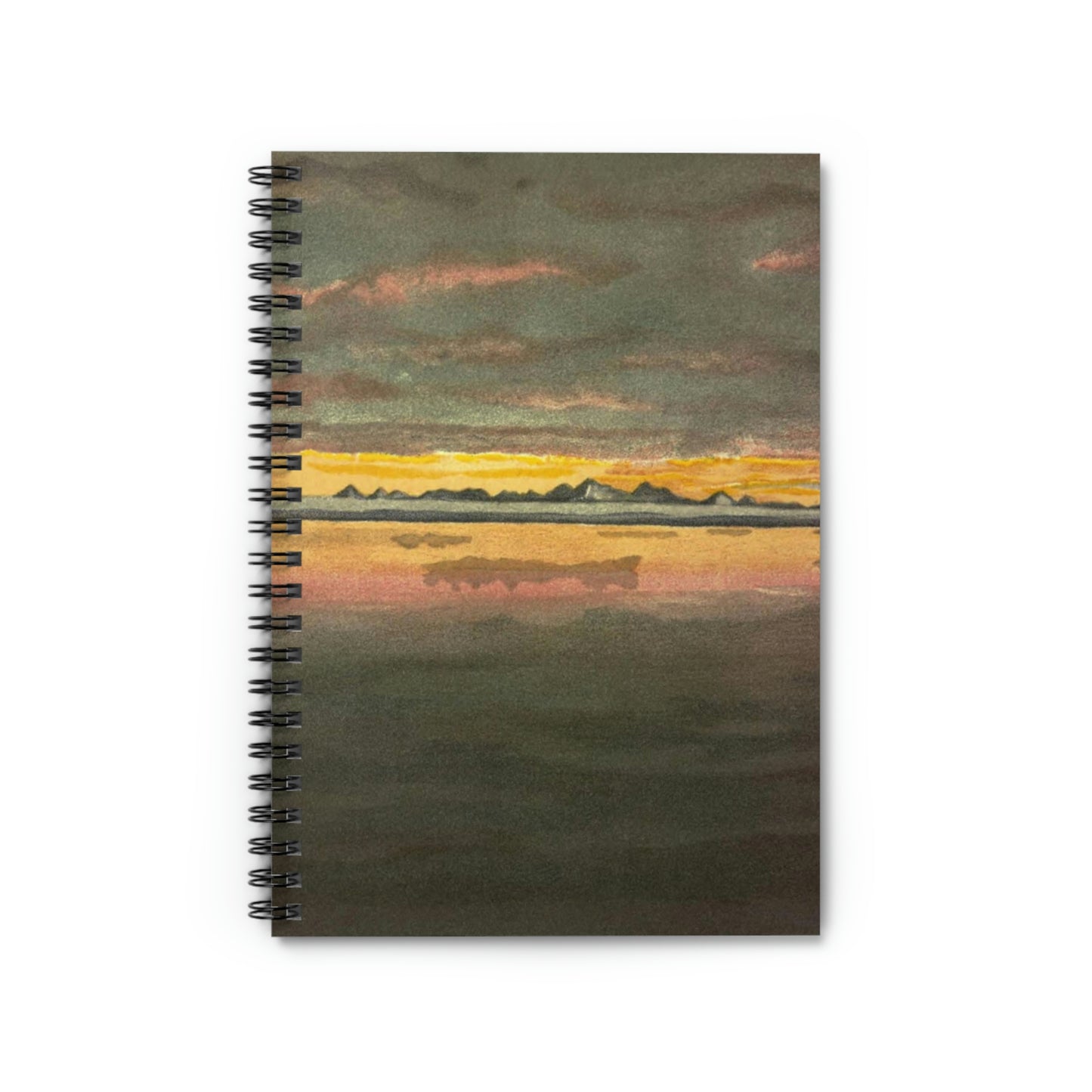 Spiral Notebook Sunset off the North Coast of Asia 1893 Water-Color - Ruled Line