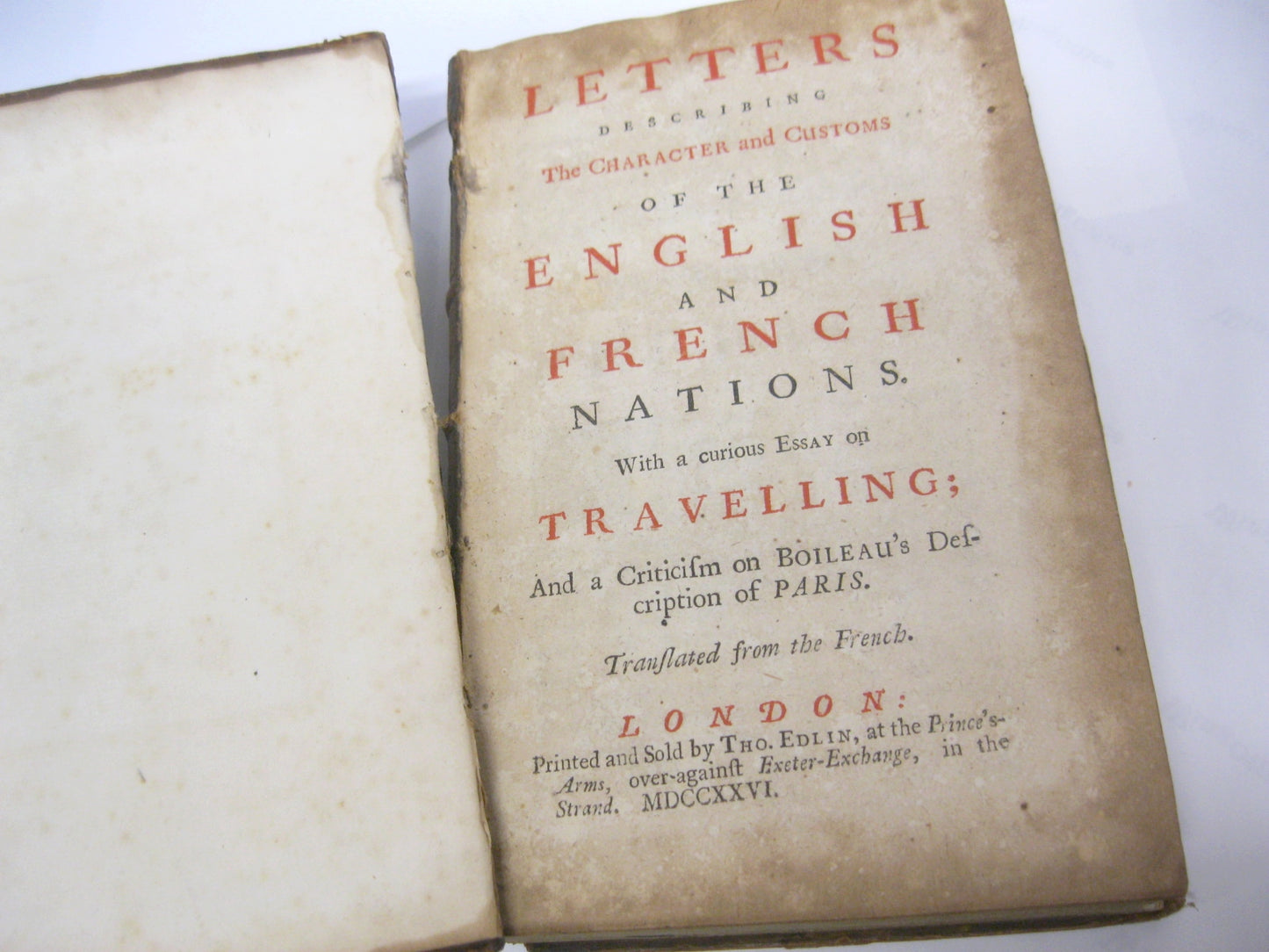 Character & Customs of English & French by Beat Louis de Muralt