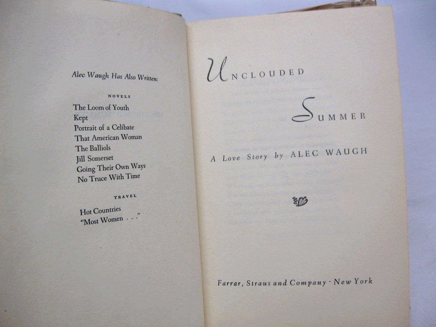Unclouded Summer by Alec Waugh