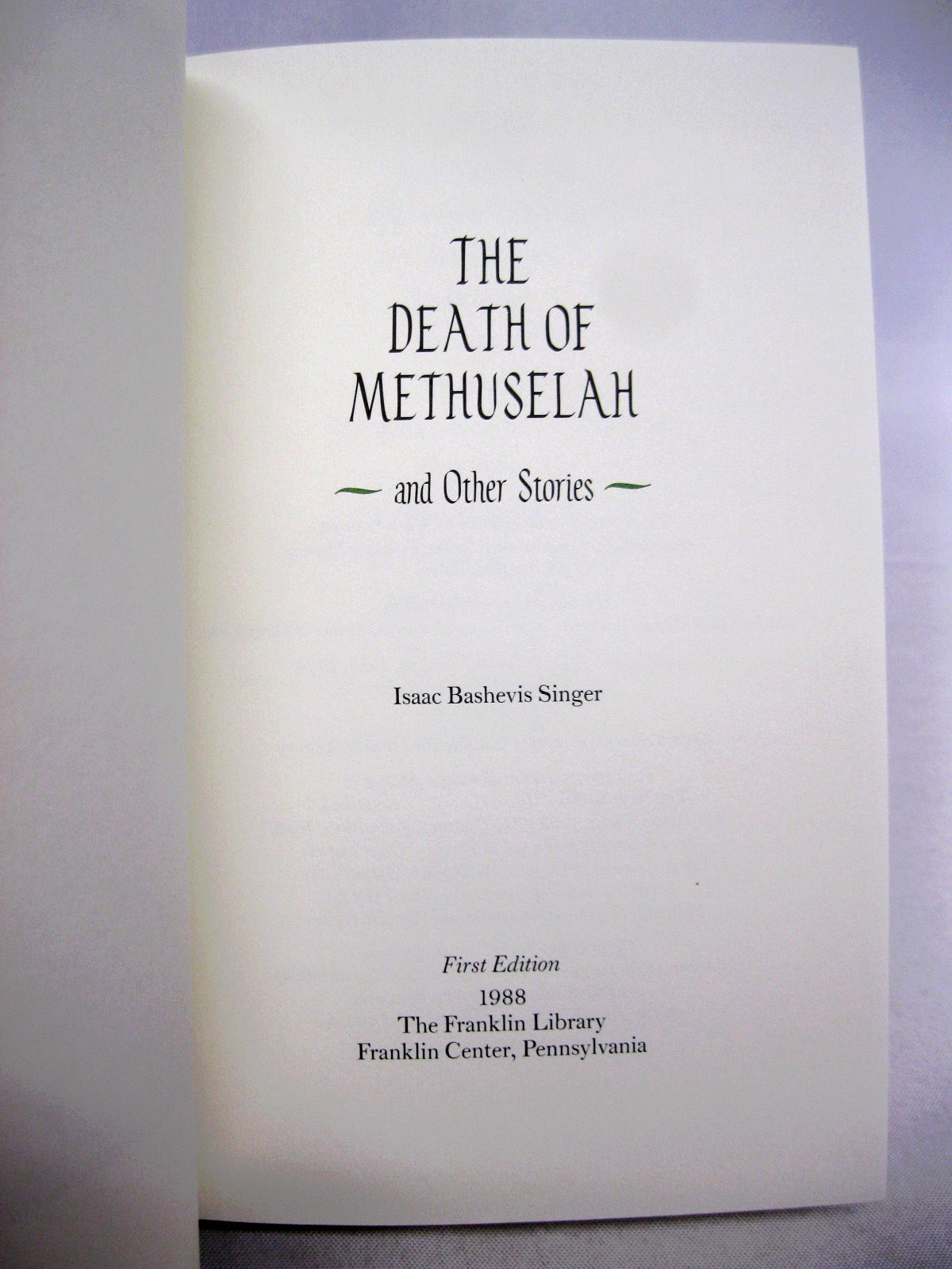 Death of Methusaleh by Isaac Bashevis Singer