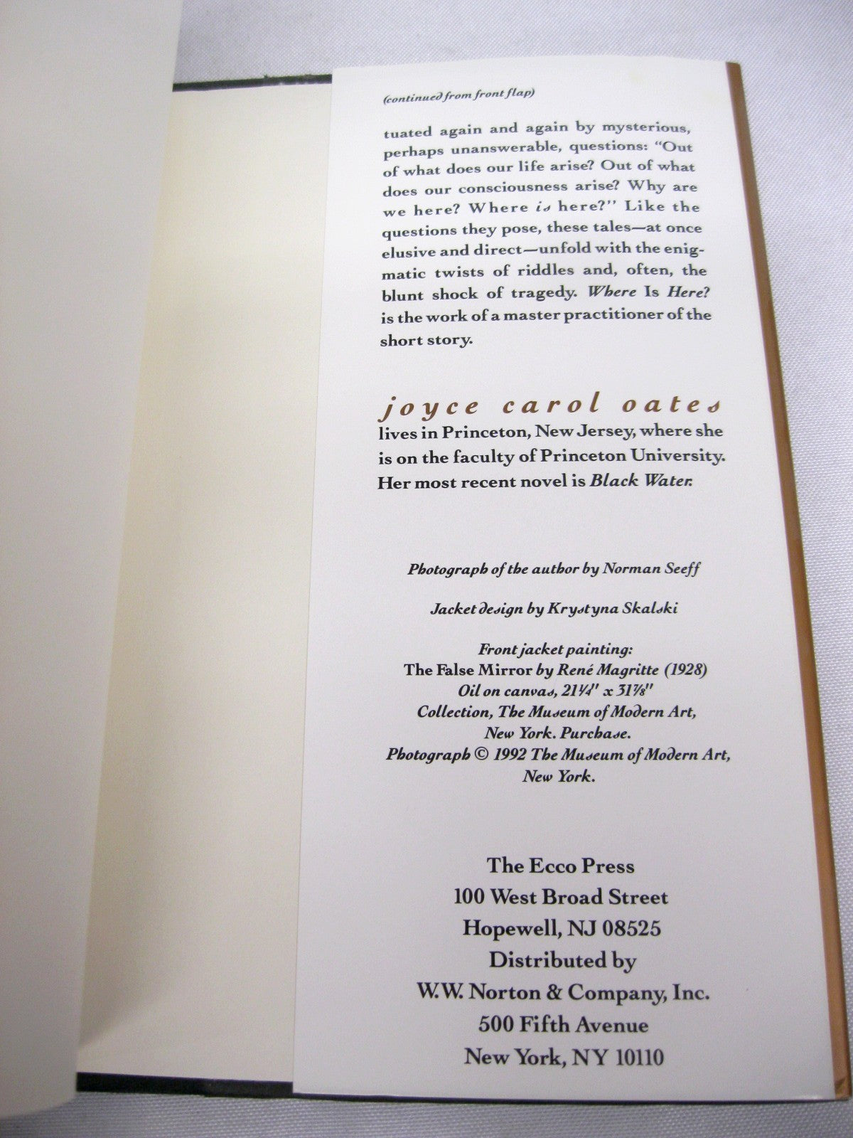 Where Is Here? Stories by Joyce Carol Oates