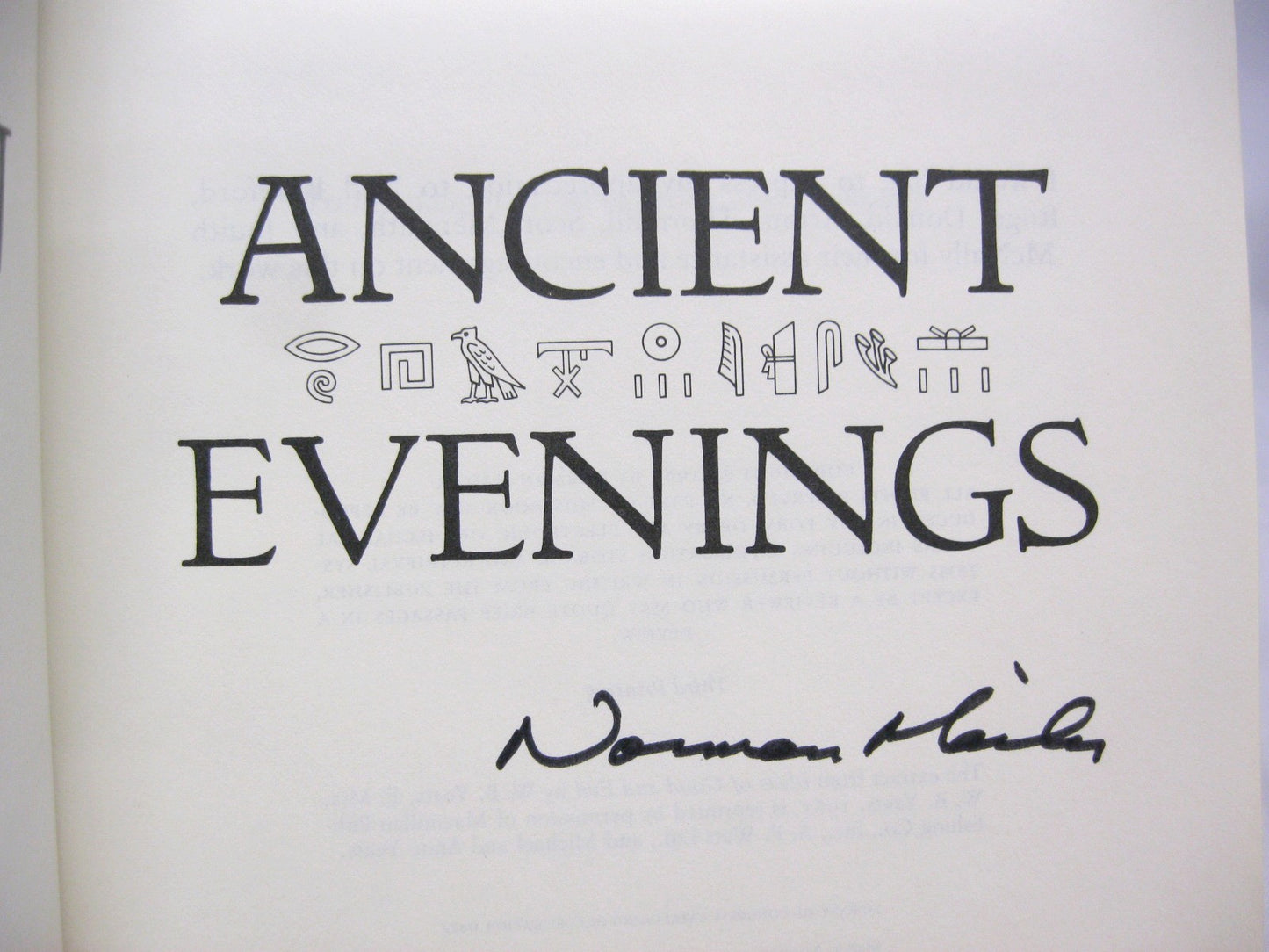 Ancient Evenings by Norman Mailer