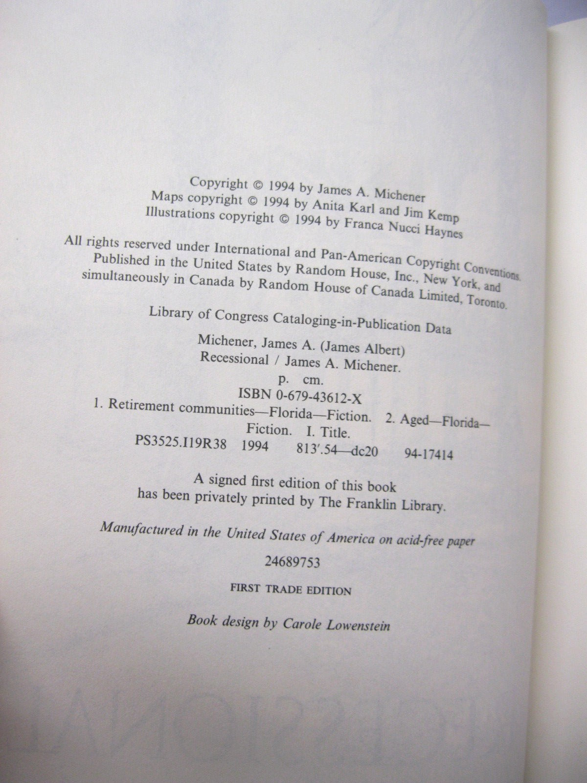 Recessional by James A. Michener