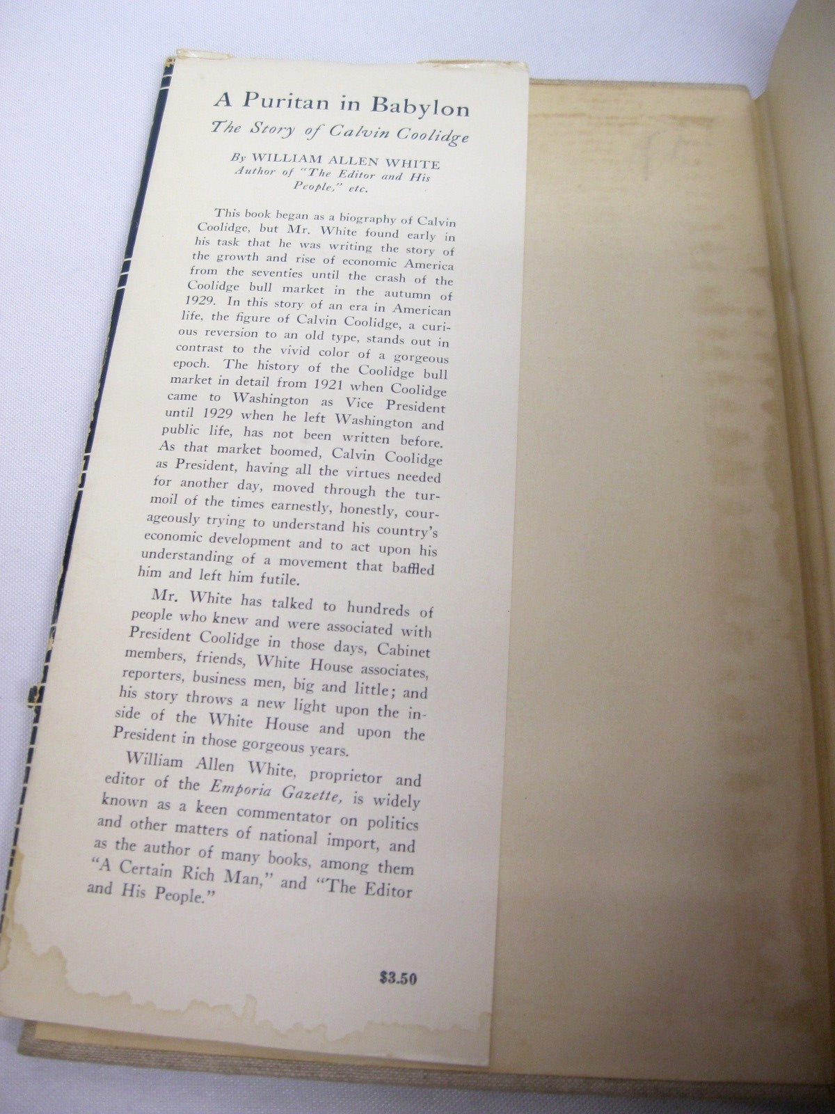 A Puritan in Babylon Story of Calvin Coolidge by William Allen White