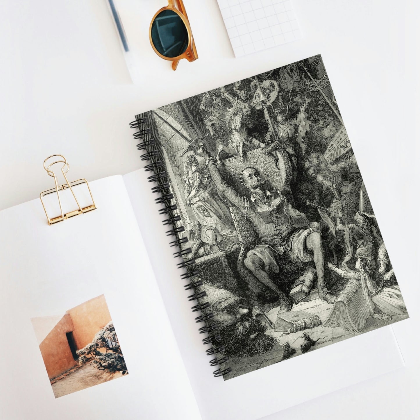 Spiral Notebook Don Quixote's Imagination by Gustave Dore Illustration - Ruled Line