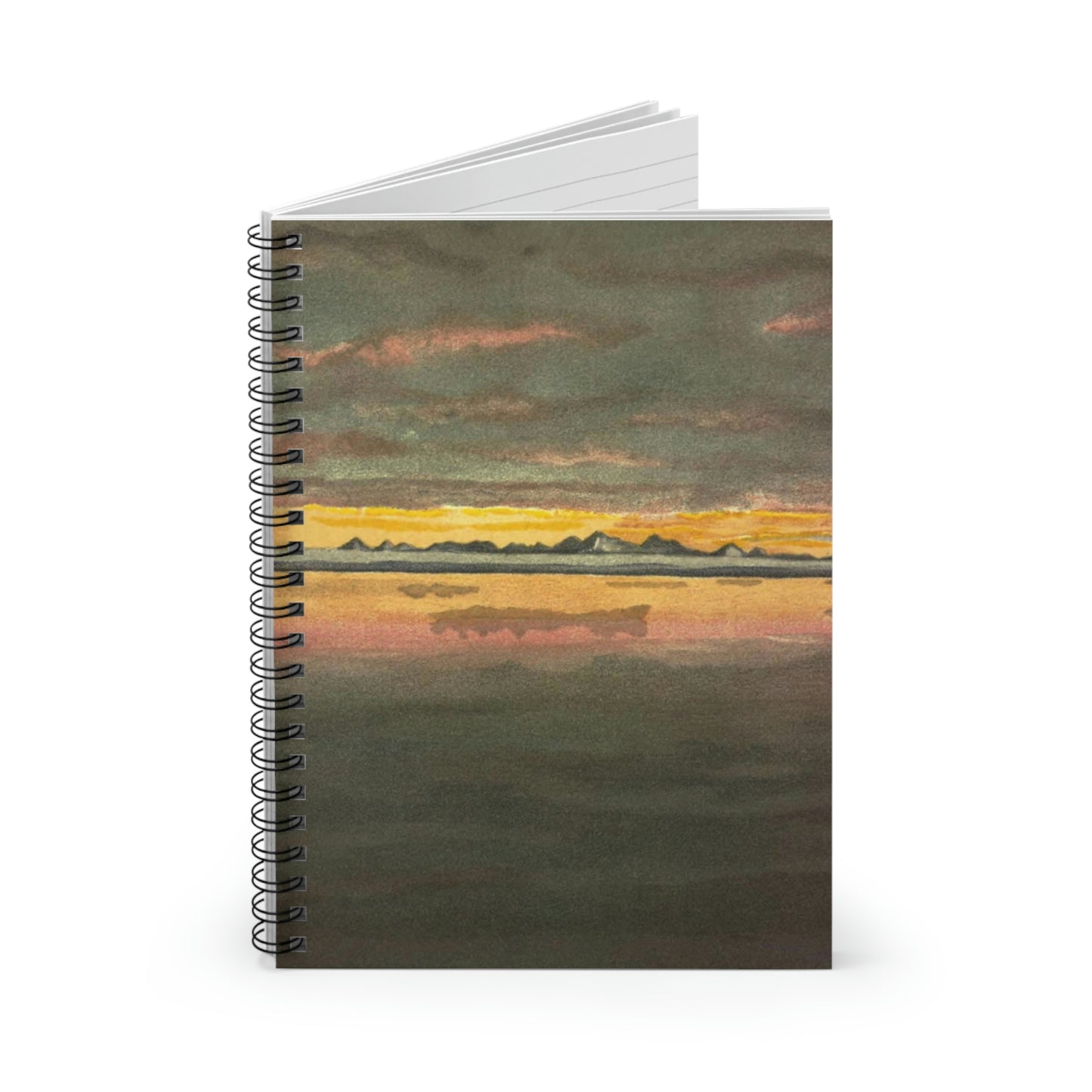 Spiral Notebook Sunset off the North Coast of Asia 1893 Water-Color - Ruled Line