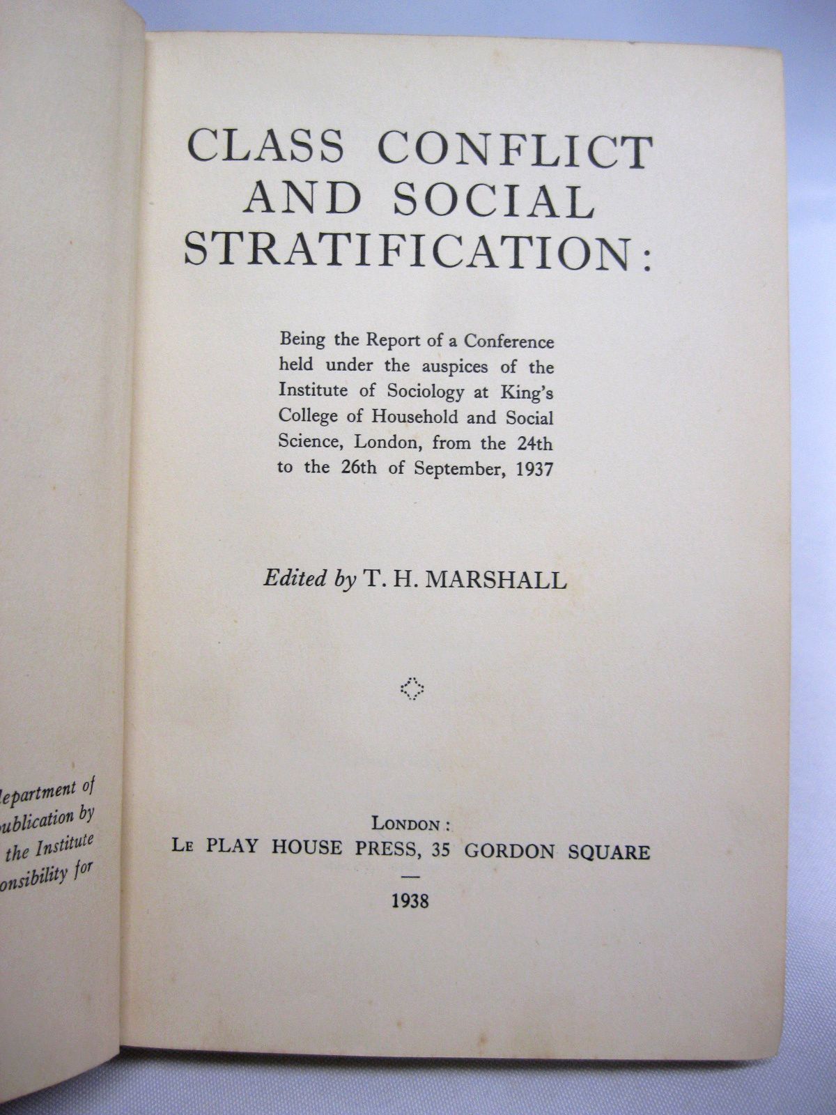Class Conflict & Social Stratification by T.H. Marshall