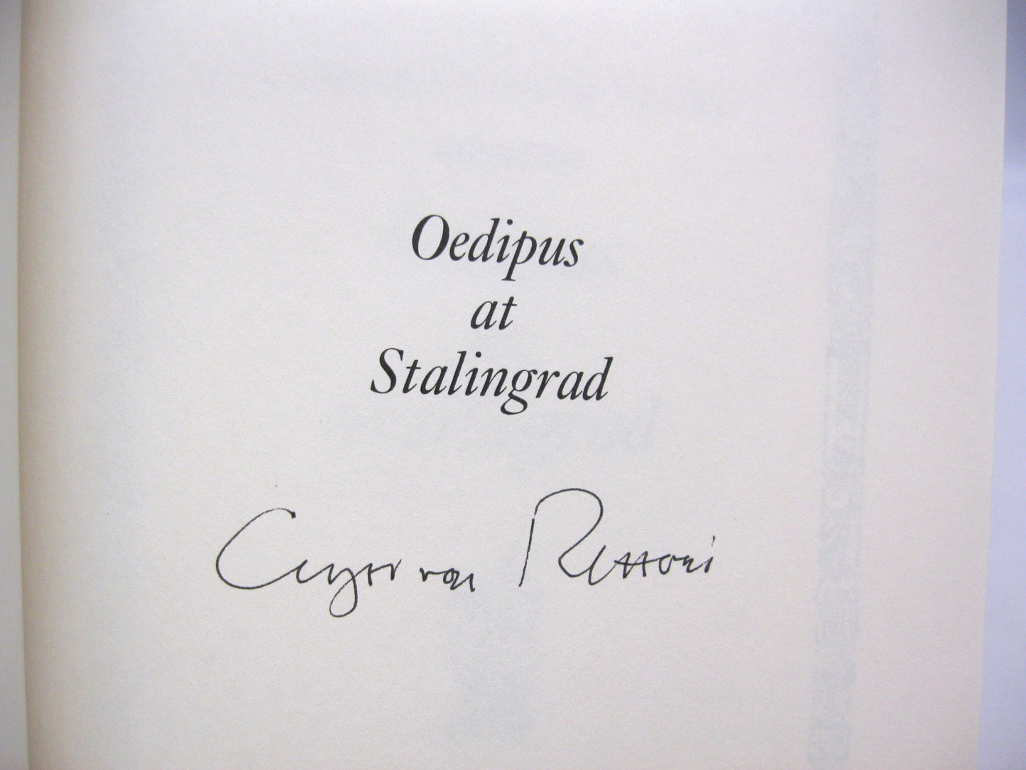 Oedipus at Stalingrad by Gregor von Rezzori