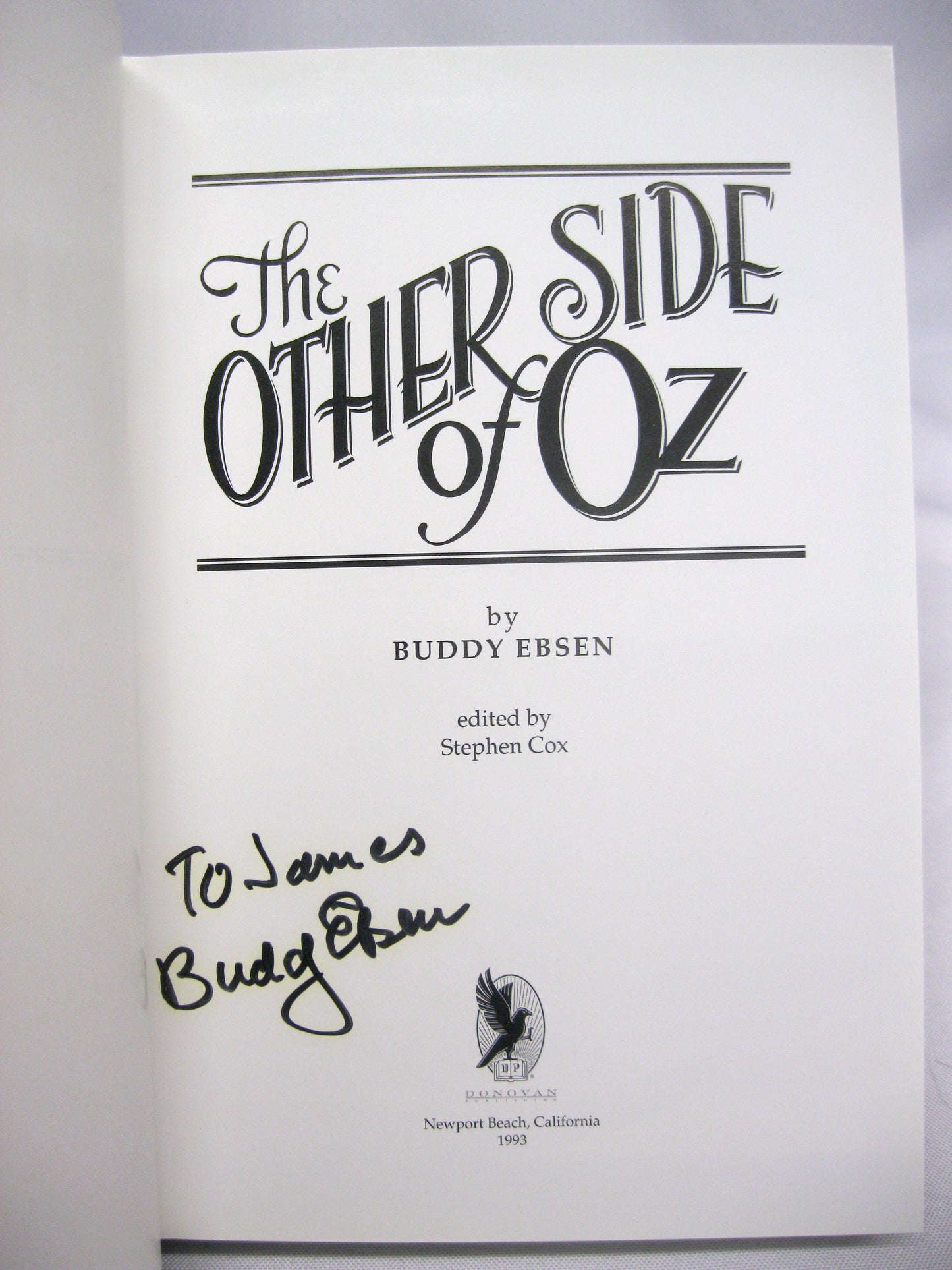 The Other Side of Oz, an Autobiography  by Buddy Ebsen