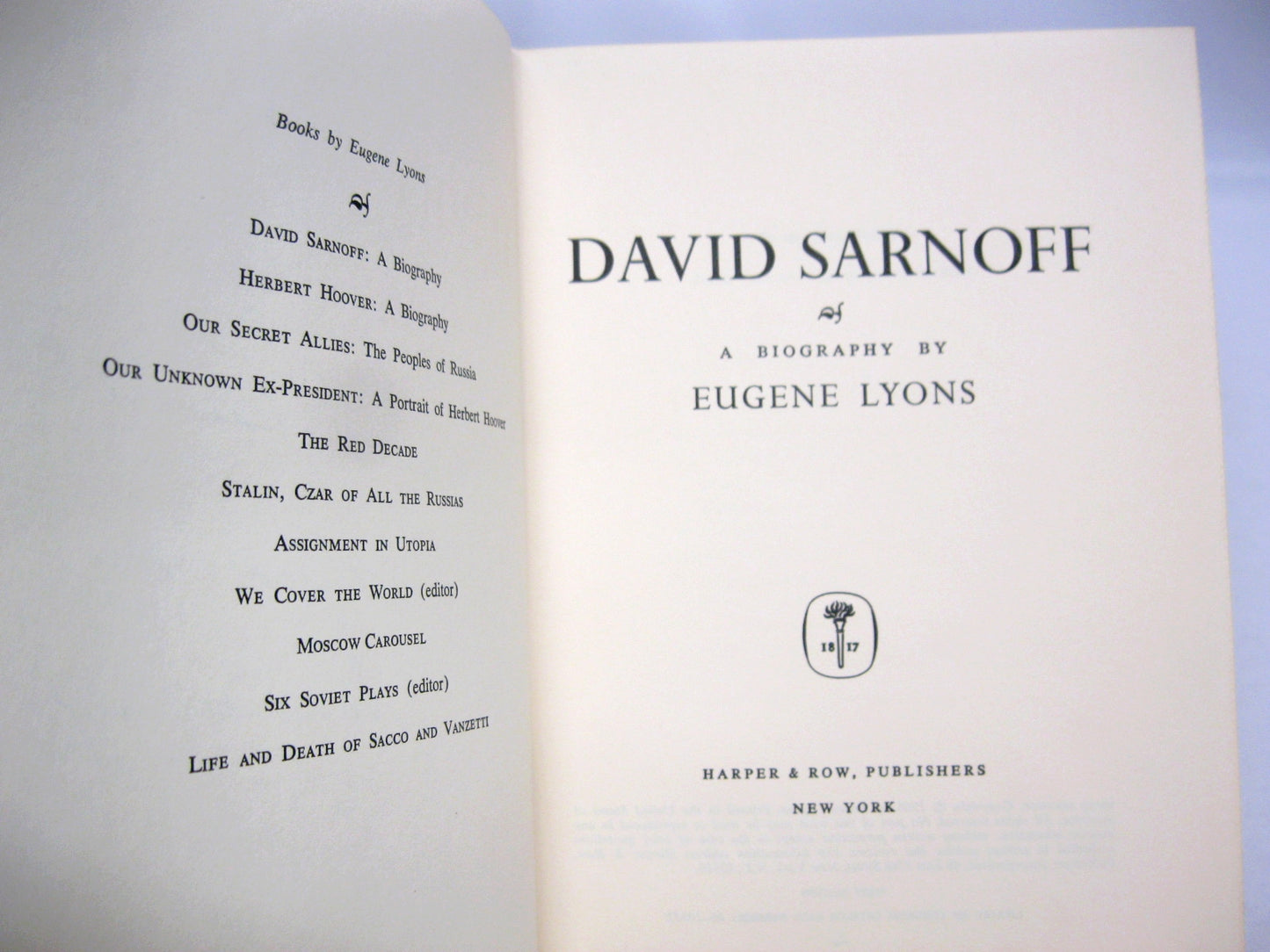 David Sarnoff, a biography by Eugene Lyons