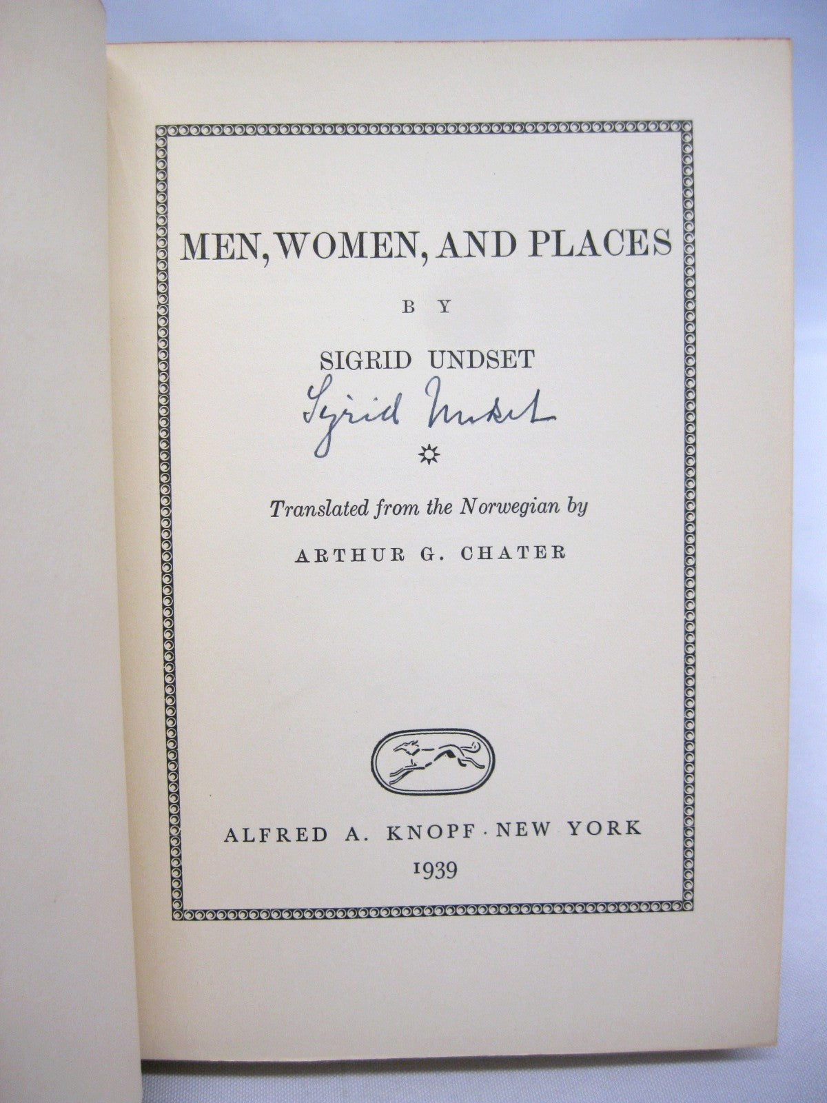 Men, Women and Places by Sigrid Undset