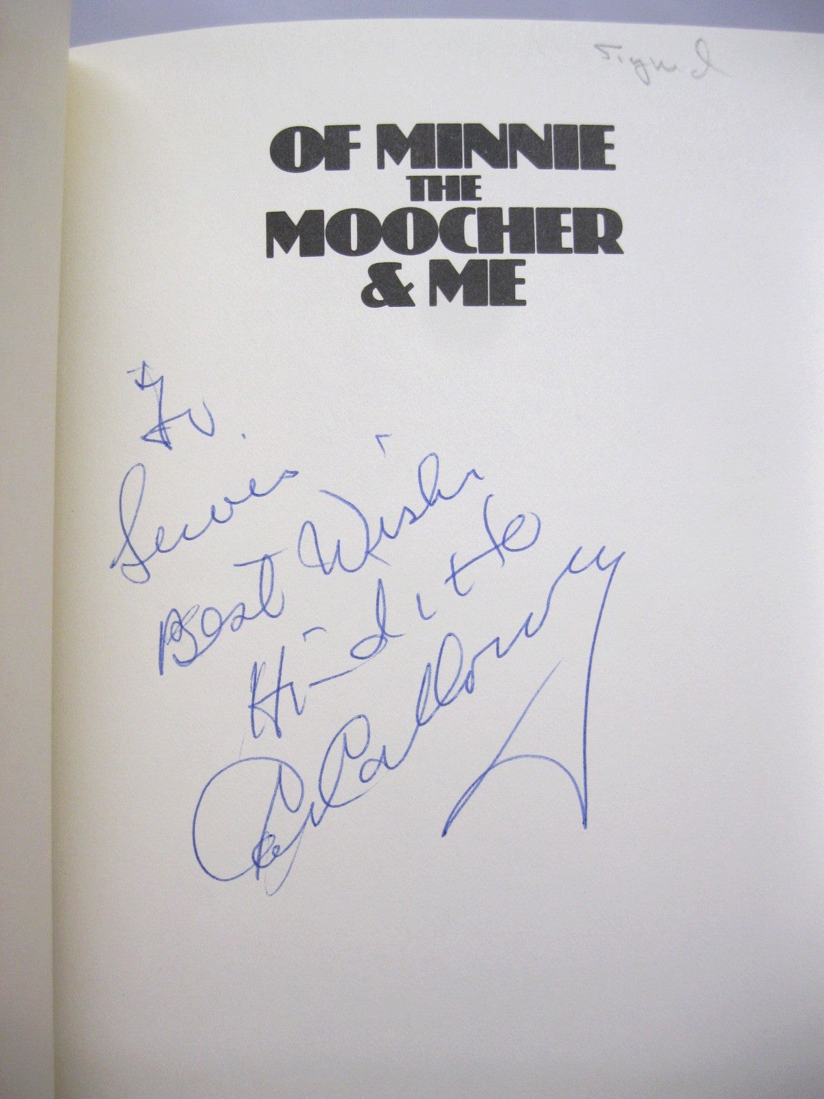 Of Minnie The Moocher & Me SIGNED by Cab Calloway and Bryant Rollins