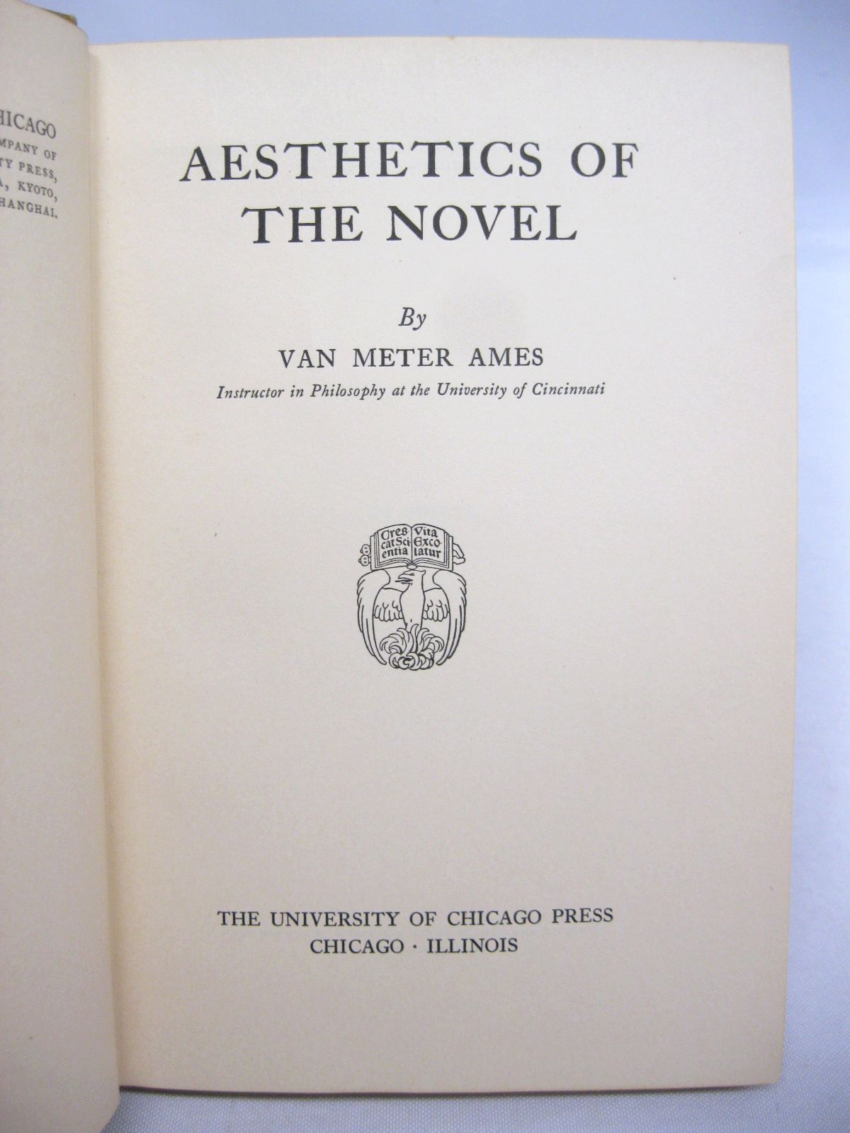 Aesthetics of the Novel by Van Meter Ames