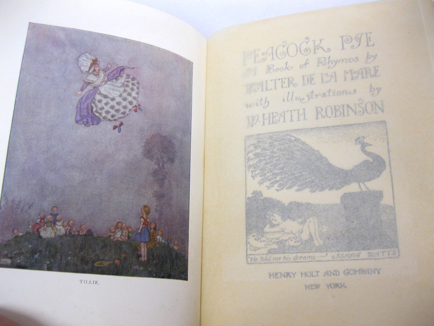 Peacock Pie, a book of rhymes by Walter de la Mare & illustrated by W. Heath Robinson