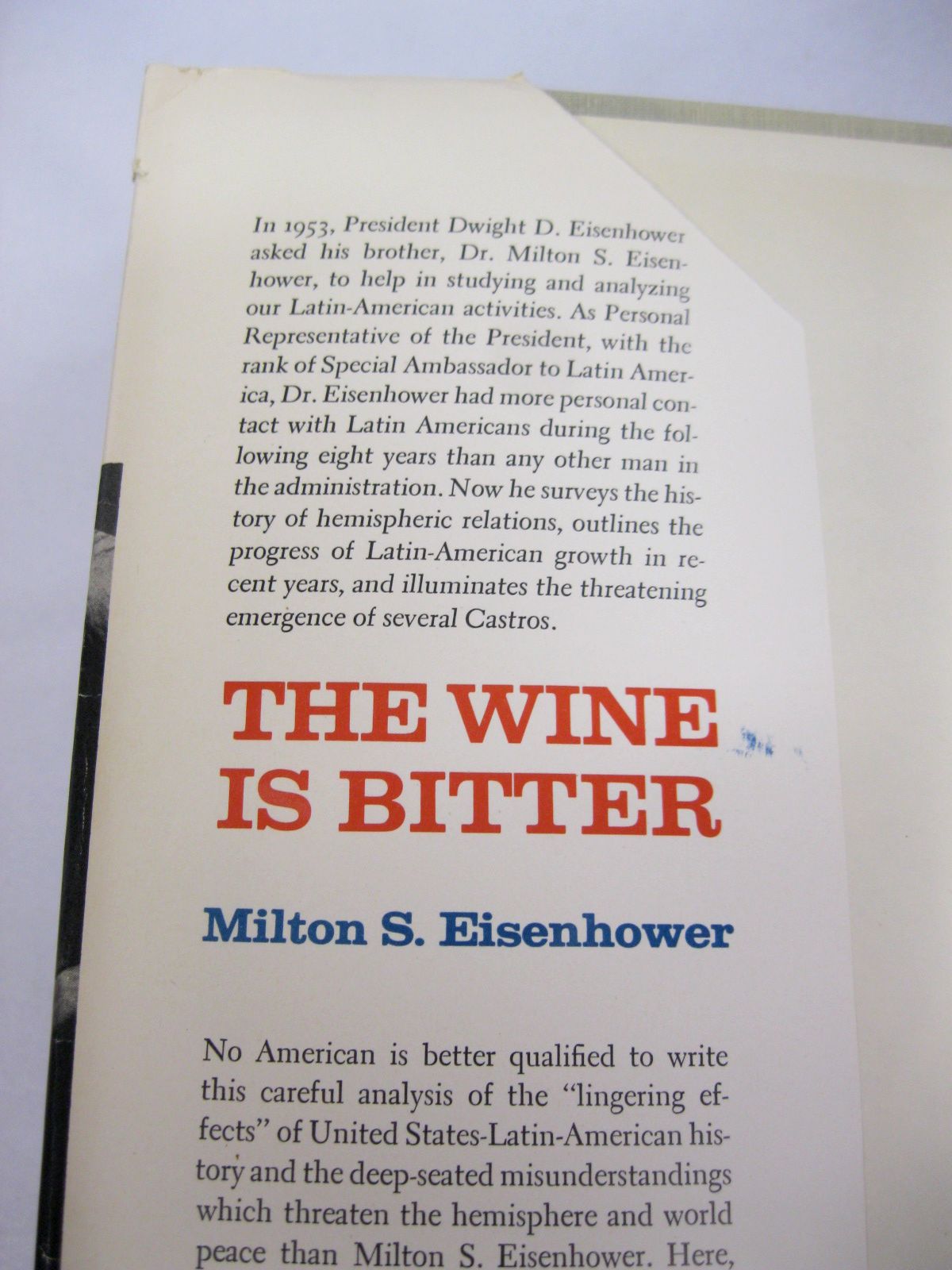 The Wine Is Bitter by Milton S. Eisenhower