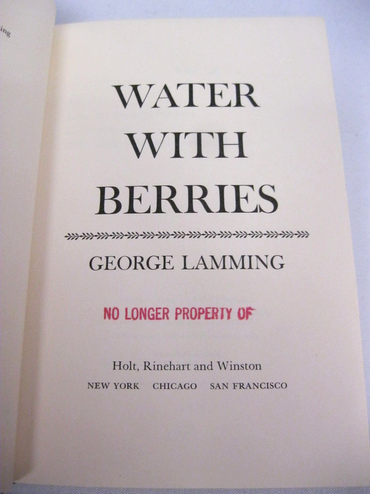 Water With Berries by George Lamming