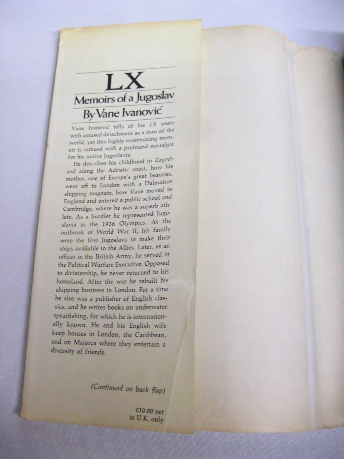 LX: Memoirs of a Jugoslav by Vane Ivanovic