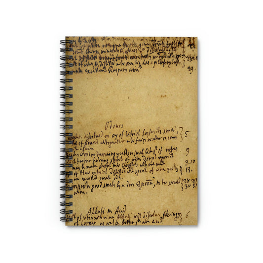 Spiral Notebook 17th Century Handwritten Notes - Ruled Line