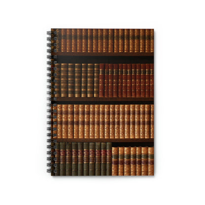 Spiral Notebook Bookcase with Antique Books - Ruled Line