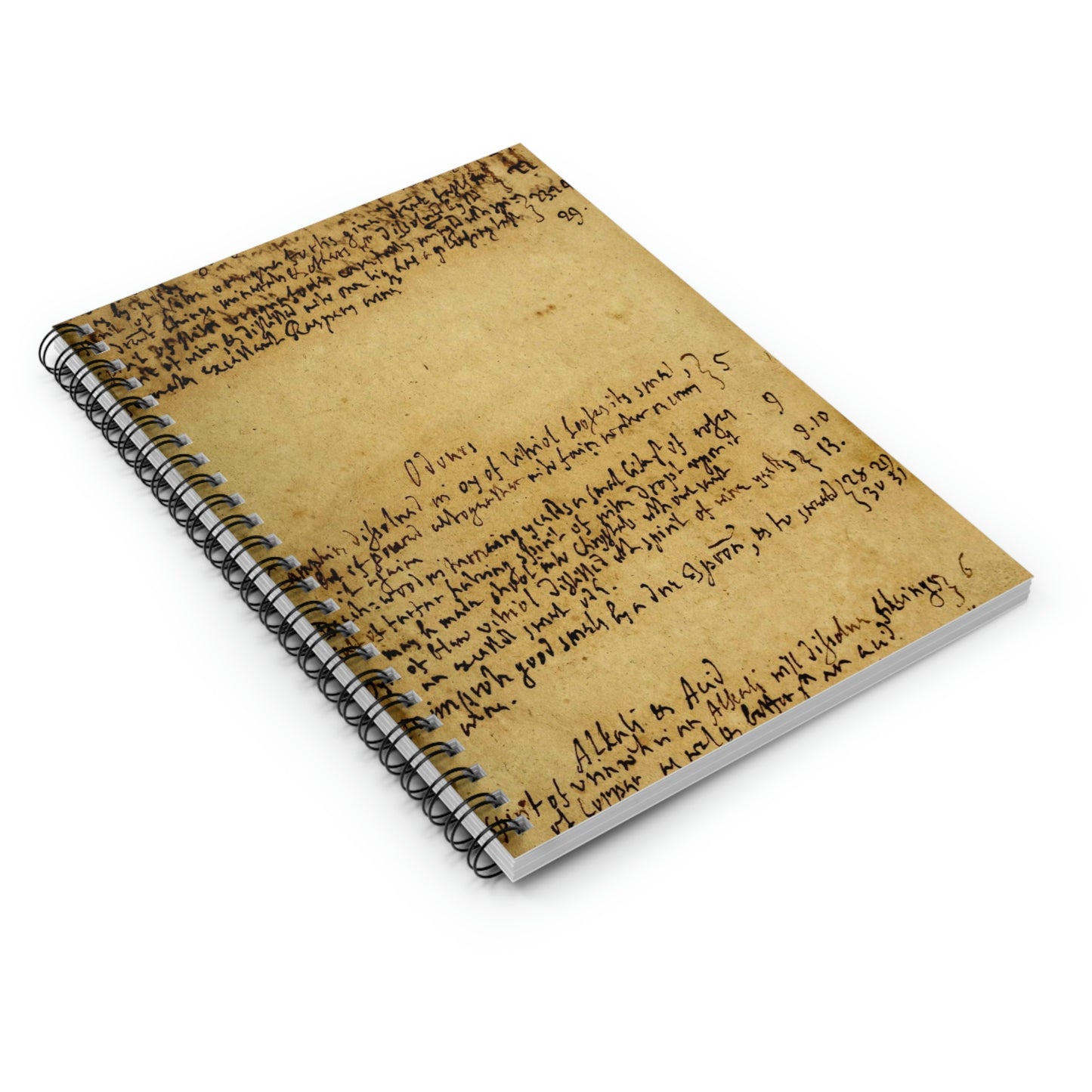 Spiral Notebook 17th Century Handwritten Notes - Ruled Line