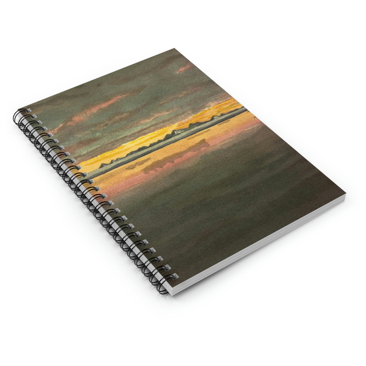 Spiral Notebook Sunset off the North Coast of Asia 1893 Water-Color - Ruled Line